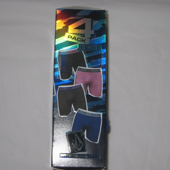 Volcom Performance Stretch Boxer Briefs Comfort Fit 5.5" Inseam 4 Pack Sz L - Picture 2 of 3
